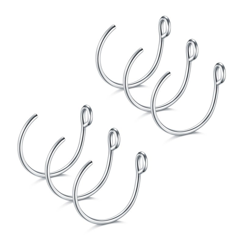 D.Bella Fake Nose Ring Hoop 20G Faux Septum Piercing Jewelry 8mm Faux Lip Piercing Clip on Non Piercing - Image 1